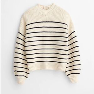 Alex mill button back crewneck sweater in stripe